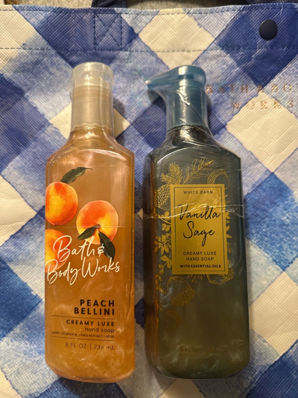 Bath & Body Works Luxe Hand Soaps-Peach Bellini & Vanilla Sage